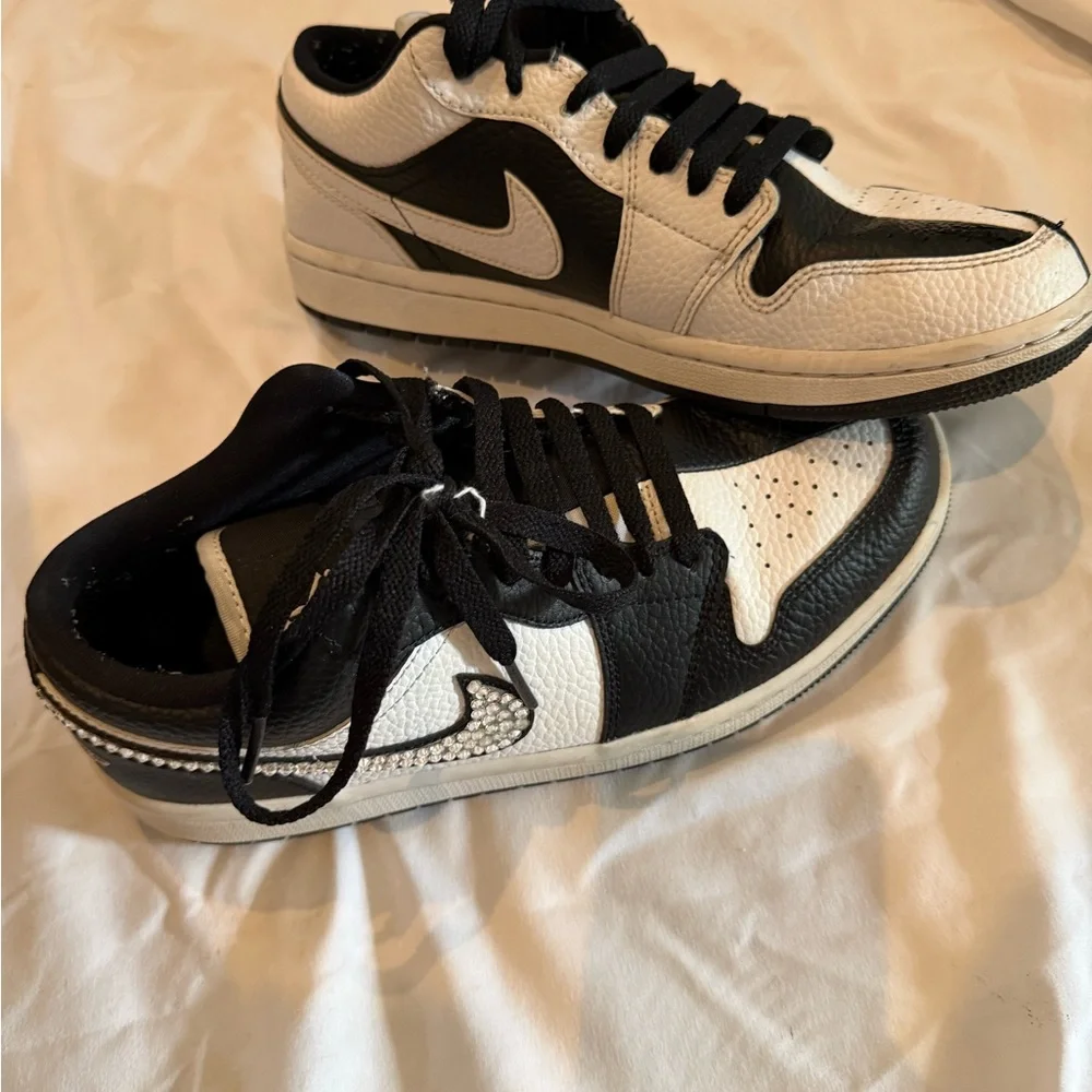 Jordan Low Homage Reverse Panda 💎 Blinged Out 💎 - Picture 7 of 9